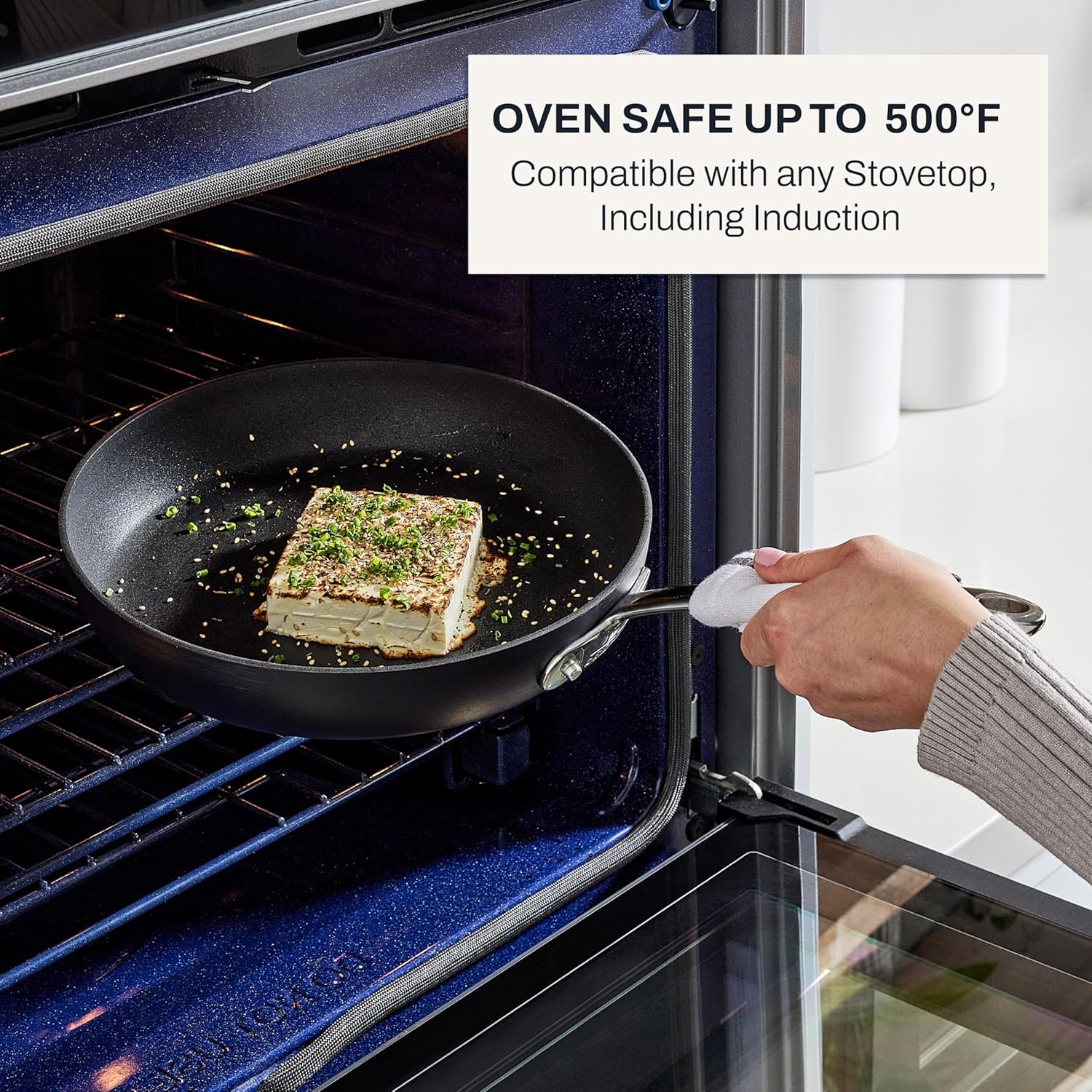 All-Clad HA1 fry pan set packaging and feature image