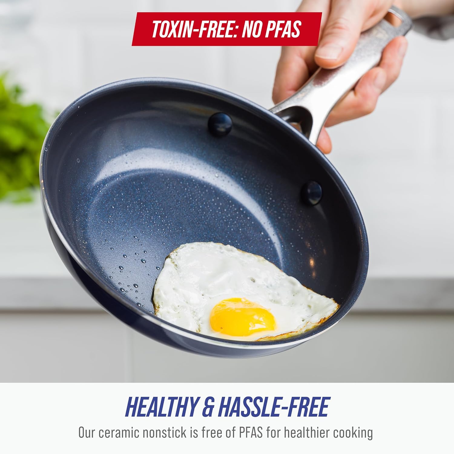 Blue Diamond frying pan back view from Amazon listing