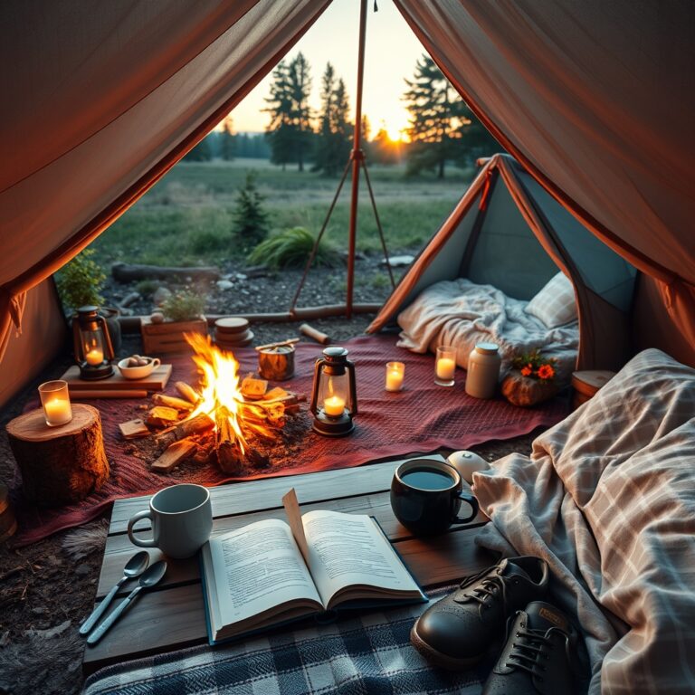 camping aesthetic setup