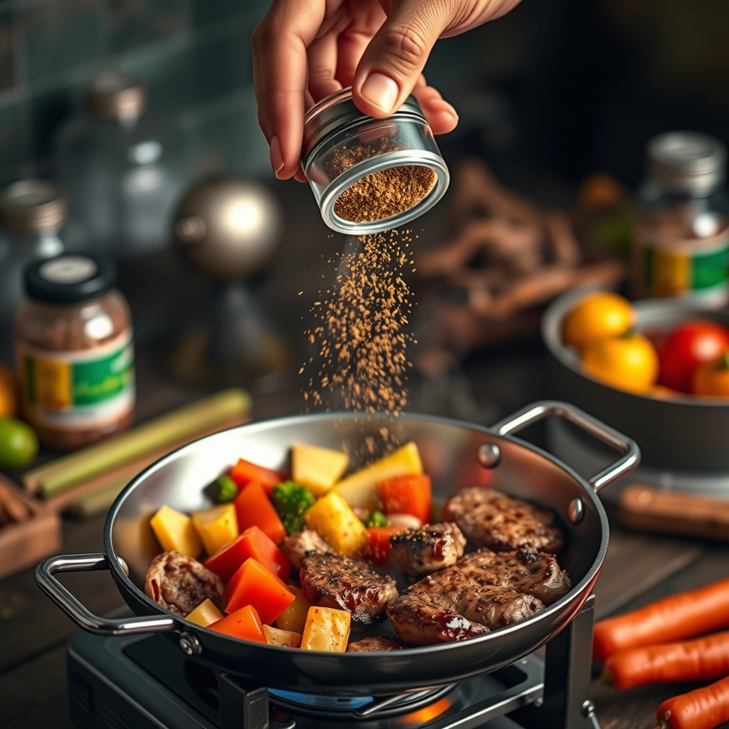 spice shaker in action