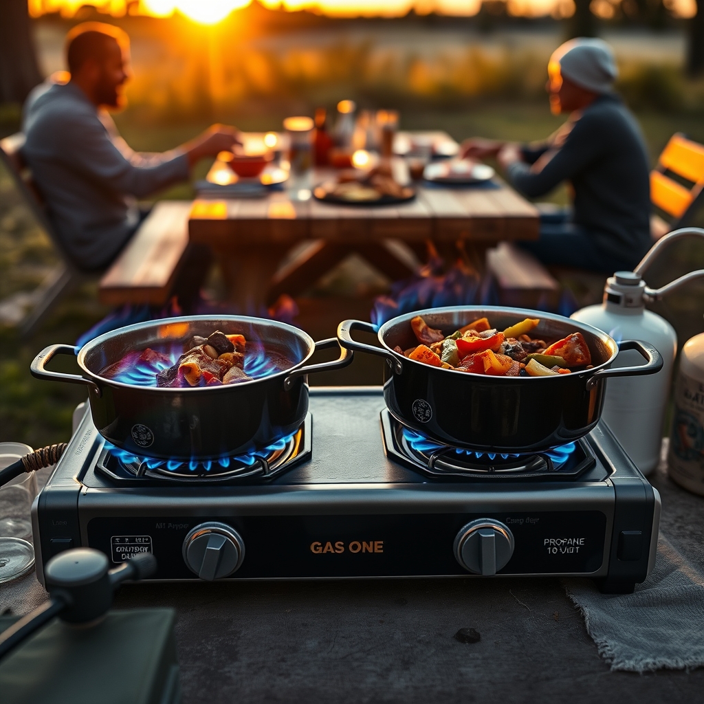 propane stove in action