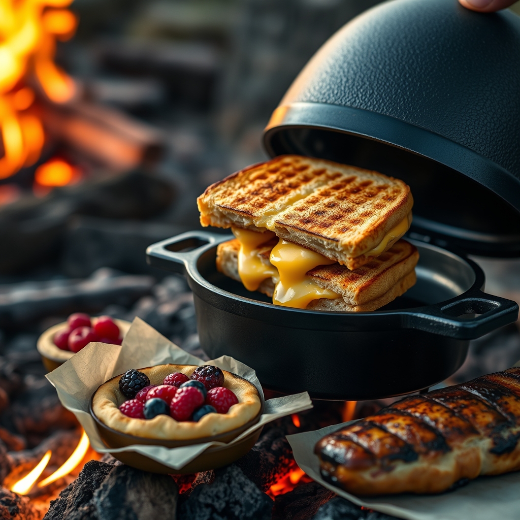 camp cooker in action