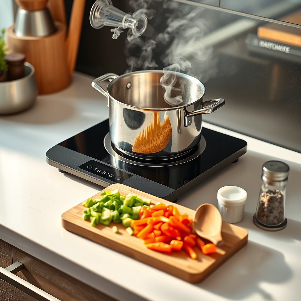 electric burner in action