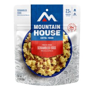 Mountain House Scrambled Eggs with Uncured Bacon pouch front