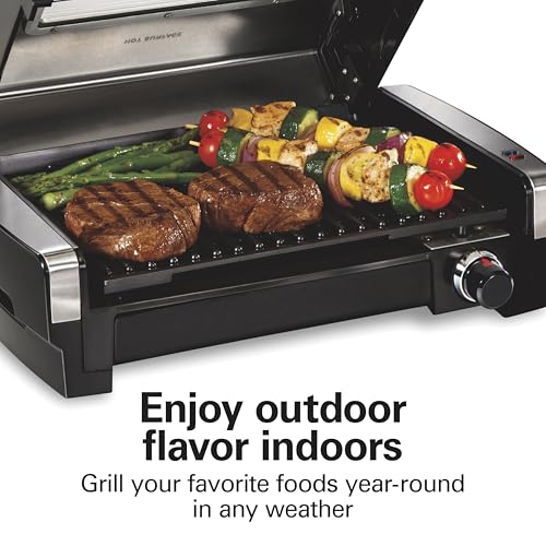 Hamilton Beach indoor searing grill compact front angle