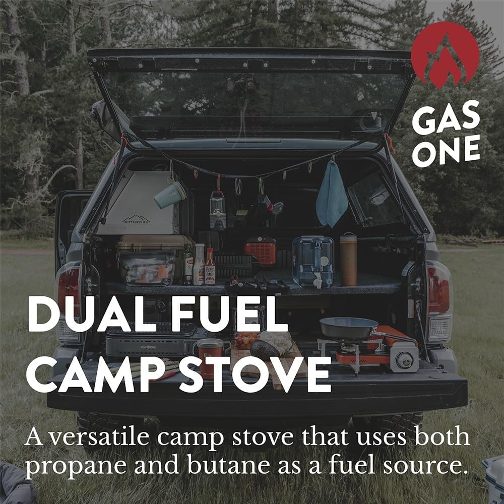 Gas One GS-3400P angled view showing the burner and stove body