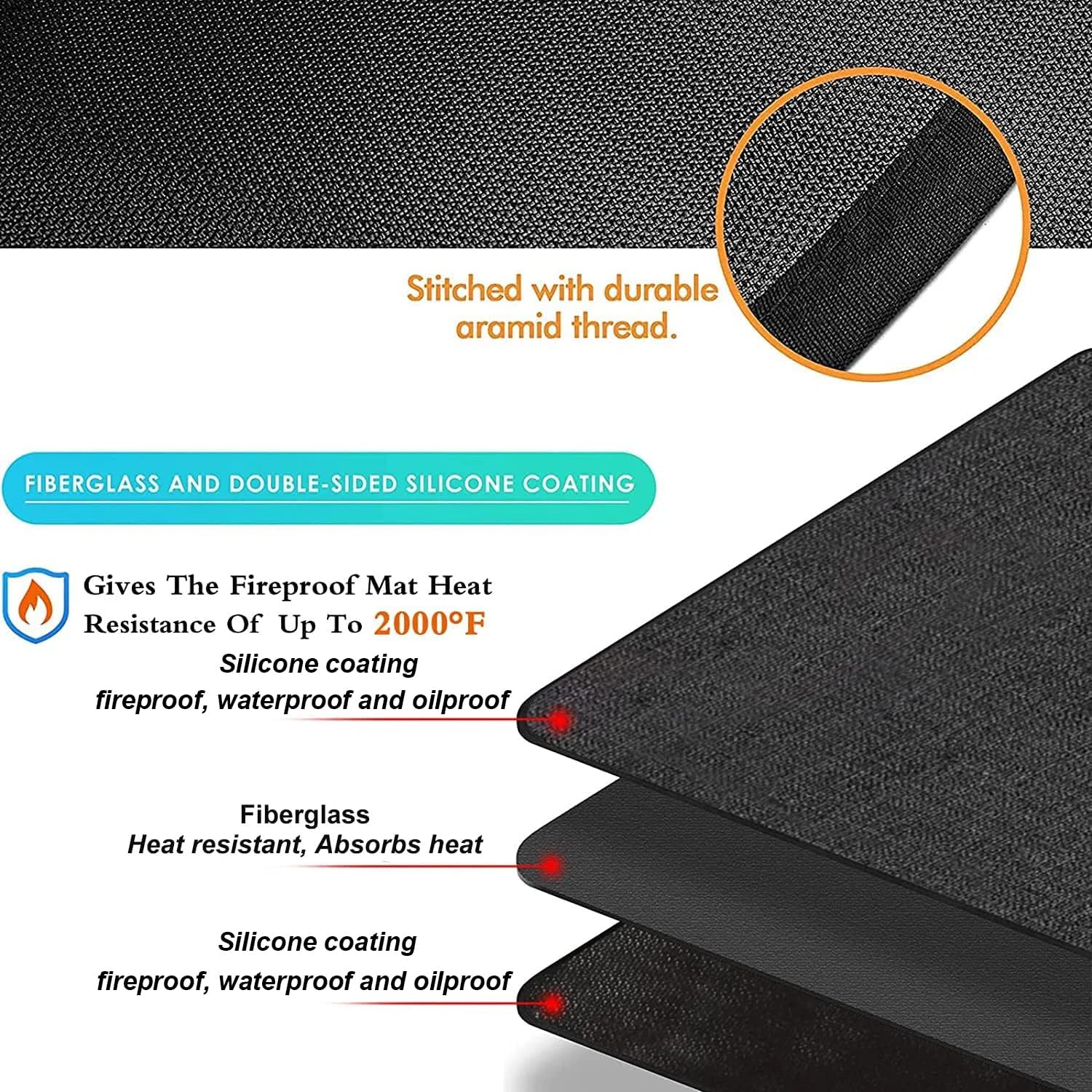 UBeesize under grill mat angled gallery image from the Amazon listing