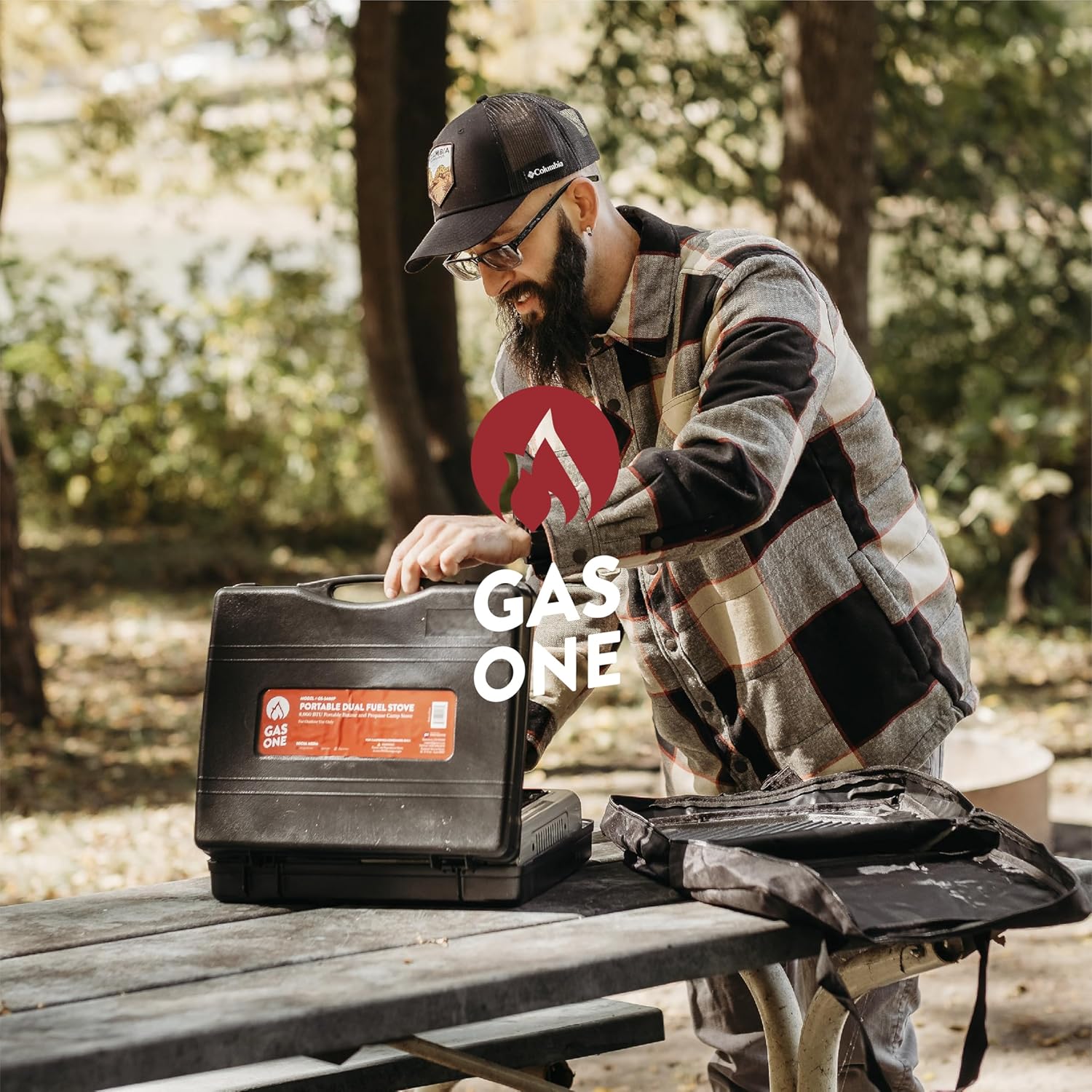 Gas One GS-3400P open case and stove detail image from Amazon