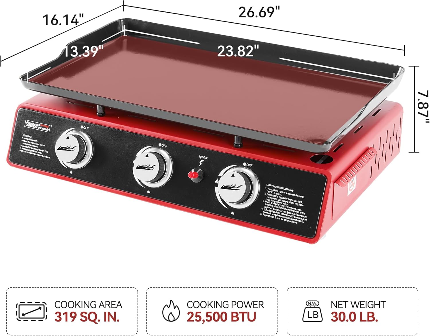 Royal Gourmet PD1301R outdoor cooking setup