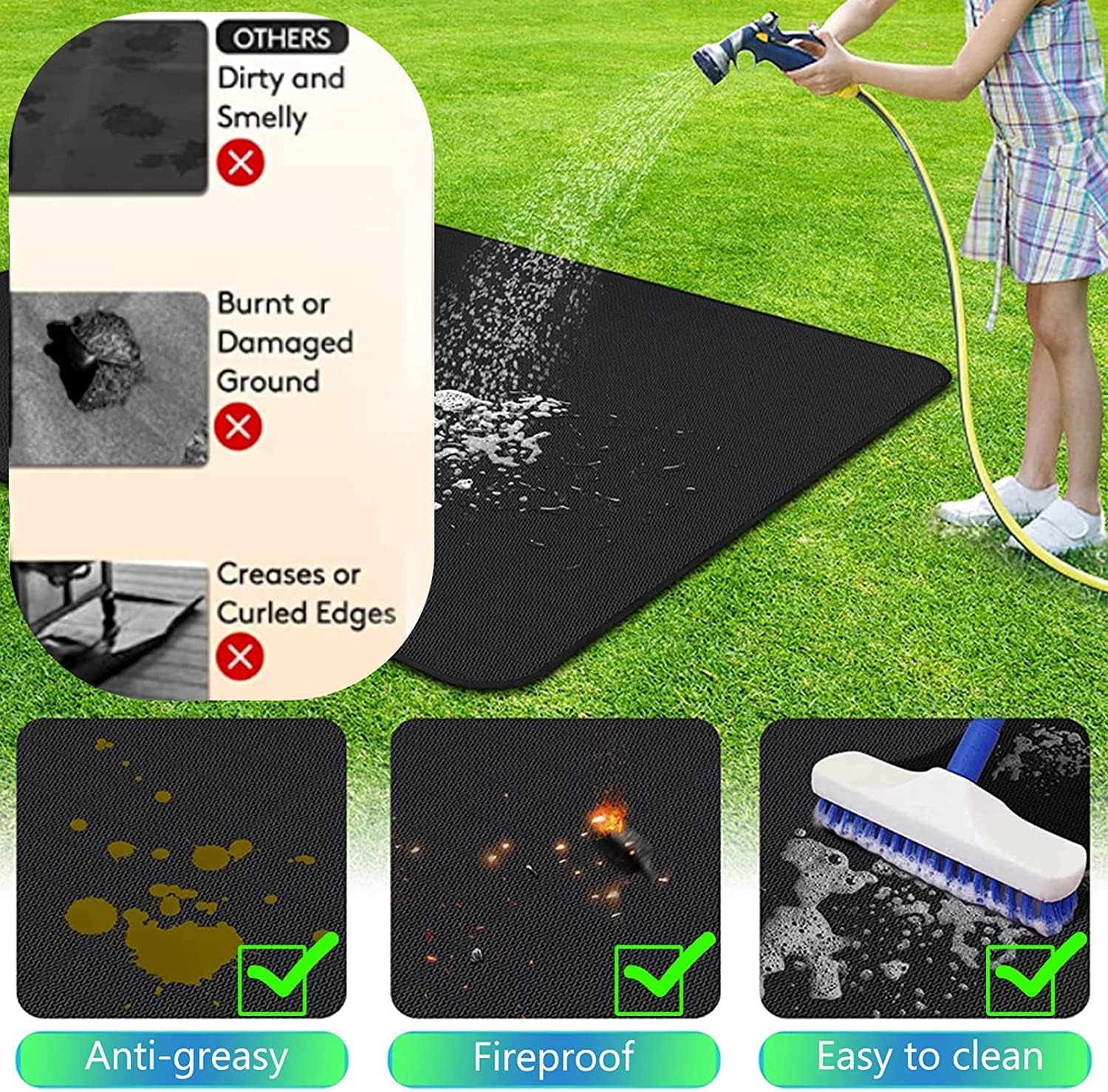 UBeesize under grill mat use-case image from the Amazon gallery