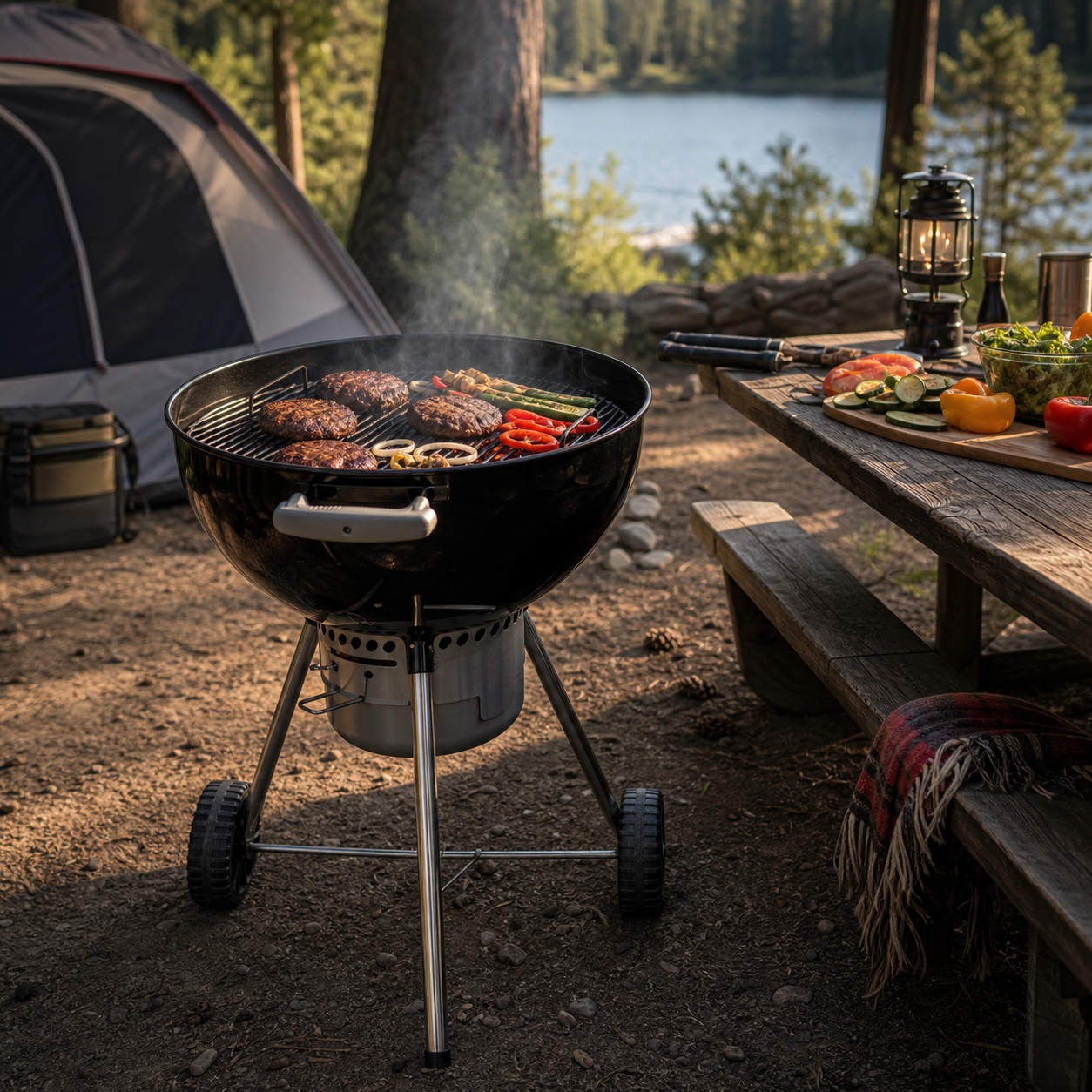 weber kettle premium review campsite cooking scene