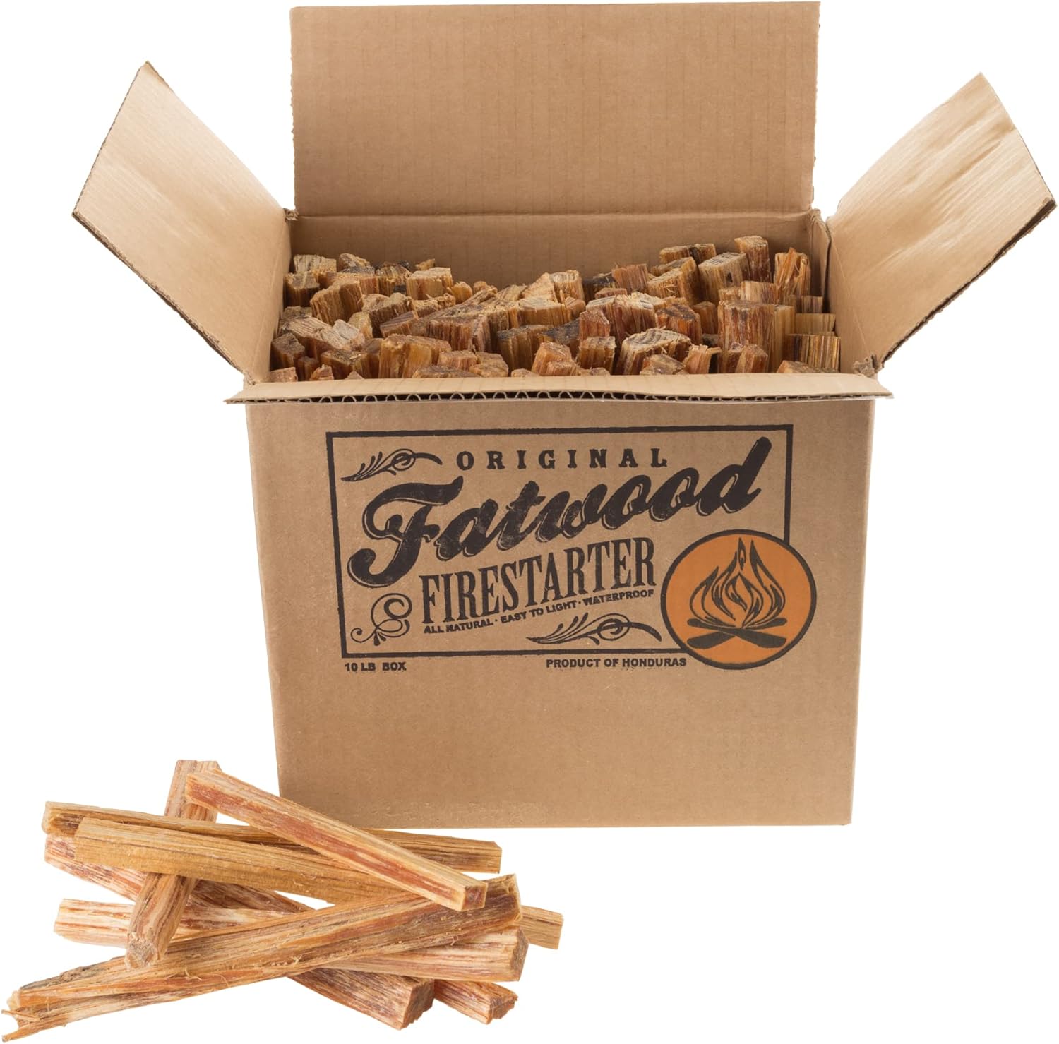 Fatwood fire starter sticks front product image from the Amazon gallery
