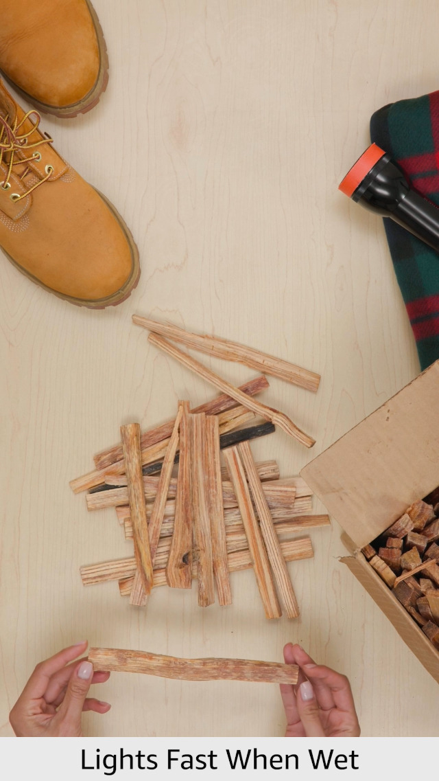 Fatwood fire starter sticks campfire use image from the Amazon gallery