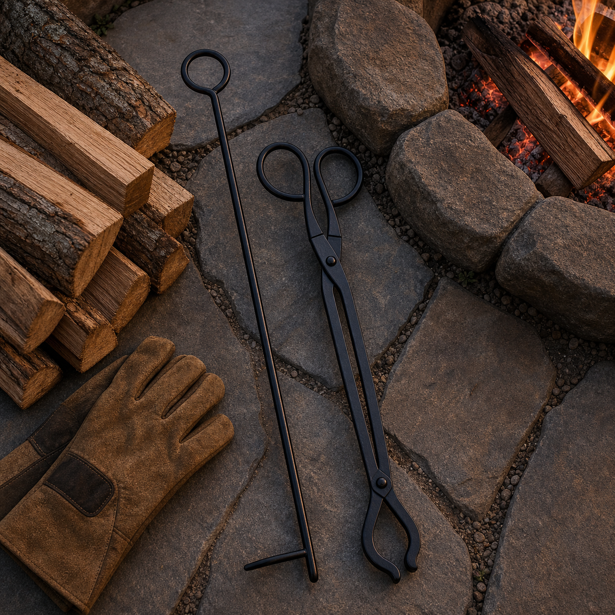fire pit tool set camping support image